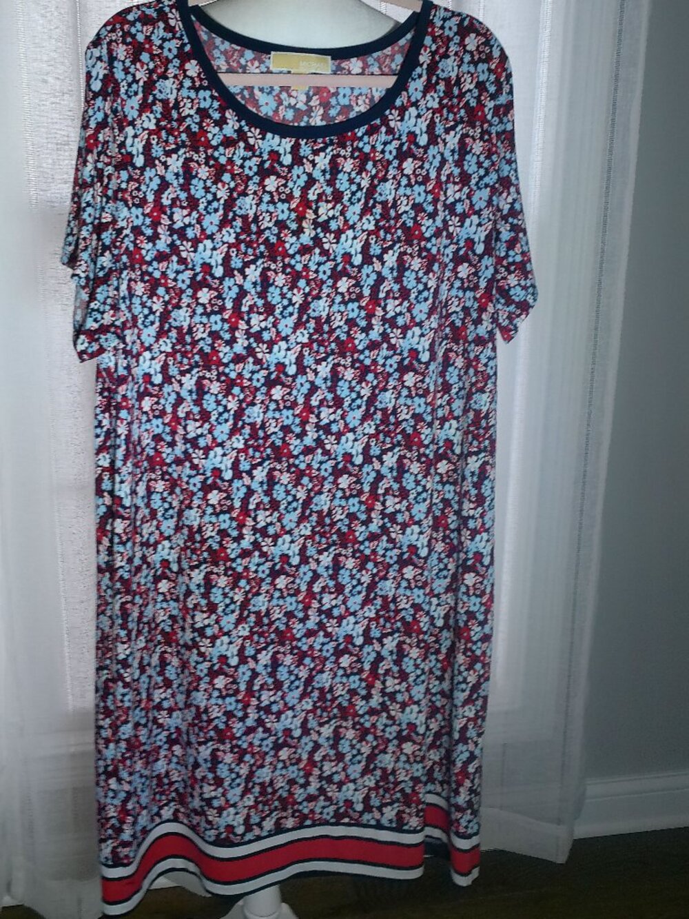 MICHAEL KORS Dress Mini Navy Background Floral NWOT 2XL